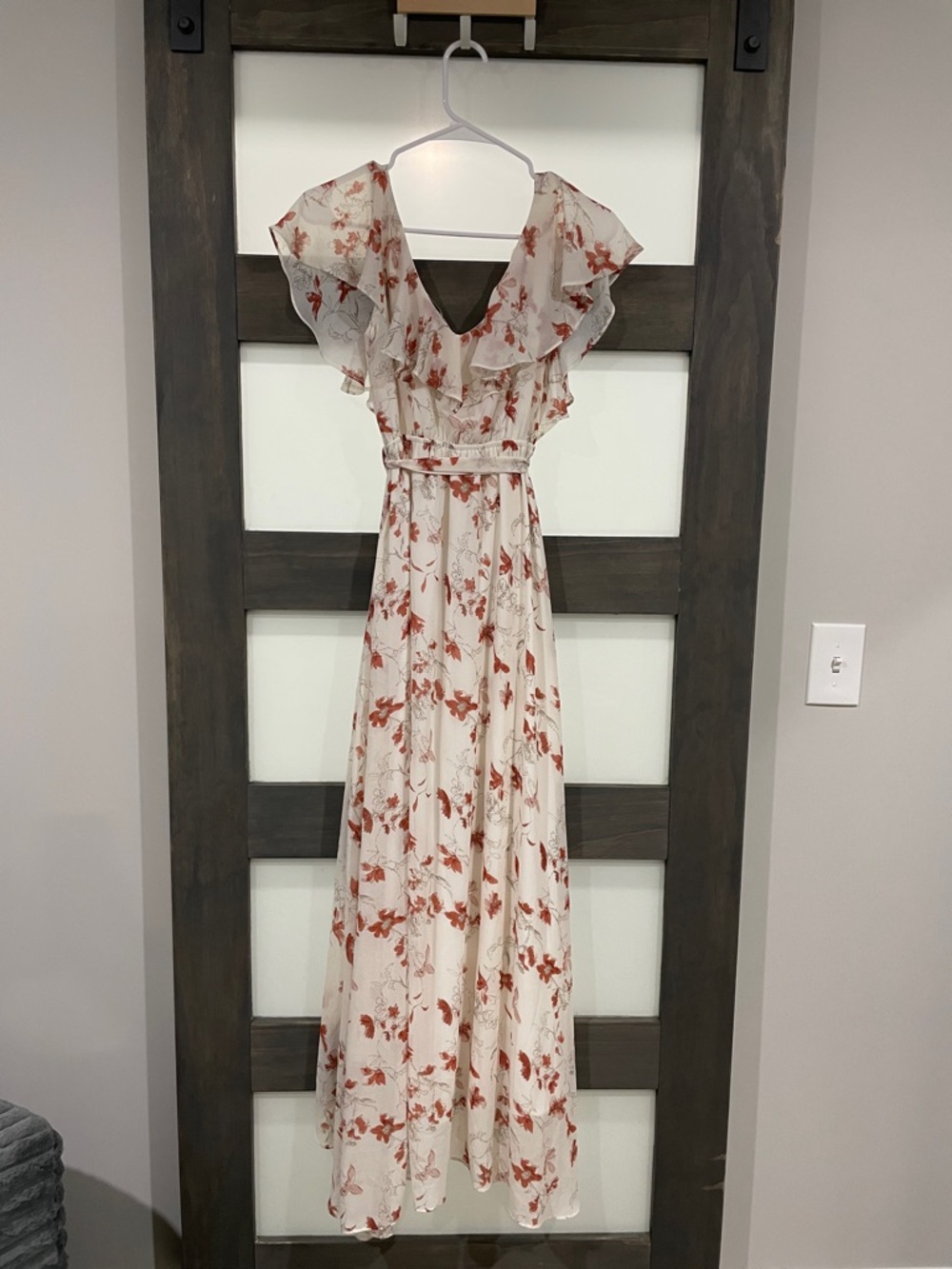 Baltic Born Cream Maxi Dress with Rust Floral Motif - Picture 4 of 6
